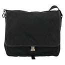 PRADA Shoulder Bag Nylon Black Silver Auth 176173-2