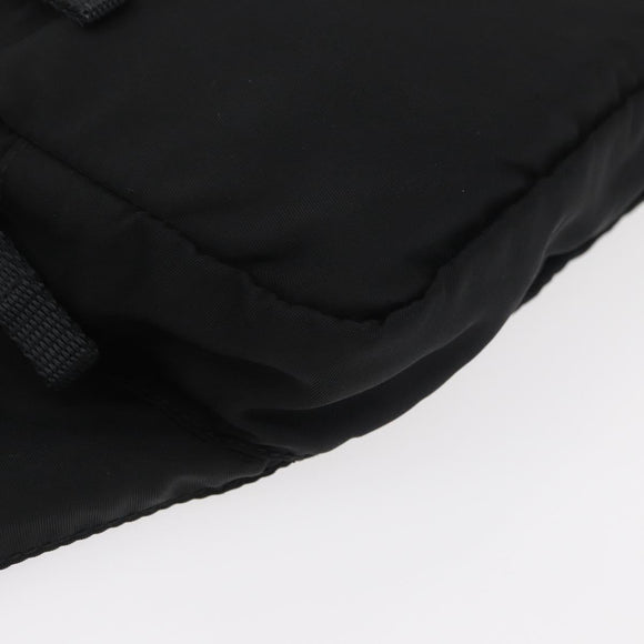 PRADA Body Bag Nylon Black Silver Auth 176176A
