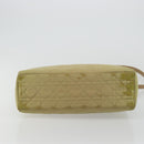 Christian Dior Cannage Handtasche Nylon 2way Grün Gold Auth 176178-5