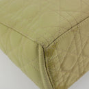 Christian Dior Cannage Handtasche Nylon 2way Grün Gold Auth 176178-16