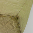 Christian Dior Cannage Handtasche Nylon 2way Grün Gold Auth 176178-17