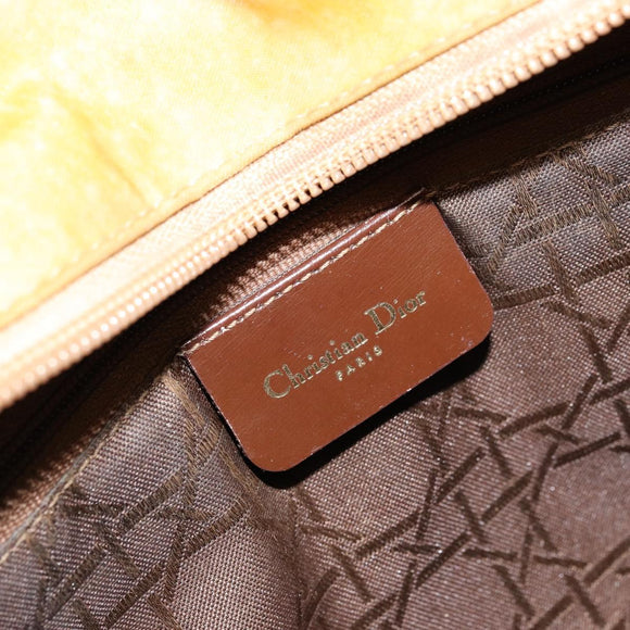 Christian Dior Cannage Handtasche Nylon 2way Grün Gold Auth 176178