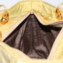 Christian Dior Cannage Handtasche Nylon 2way Grün Gold Auth 176178-22