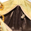 Christian Dior Cannage Handtasche Nylon 2way Grün Gold Auth 176178-23