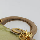 Christian Dior Cannage Handtasche Nylon 2way Grün Gold Auth 176178-14