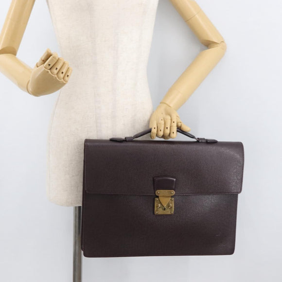 LOUIS VUITTON Taiga Serviette Kourad Business Bag Acajou M30076 LV Auth 176179