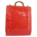 LOUIS VUITTON Monogram Vernis Stanton Tote Bag Red M91078 LV Auth 176180-1