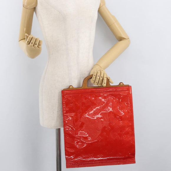 LOUIS VUITTON Monogram Vernis Stanton Tote Bag Red M91078 LV Auth 176180