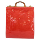 LOUIS VUITTON Monogram Vernis Stanton Tote Bag Red M91078 LV Auth 176180-2