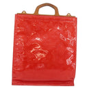 LOUIS VUITTON Monogram Vernis Stanton Tote Bag Red M91078 LV Auth 176180-3