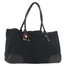 GUCCI GG Canvas Web Sherry Line Pretty Tote Bag Black Gold 163805 Auth 176182-1