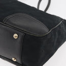 GUCCI GG Canvas Web Sherry Line Pretty Tote Bag Black Gold 163805 Auth 176182-11