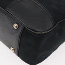 GUCCI GG Canvas Web Sherry Line Pretty Tote Bag Black Gold 163805 Auth 176182-13