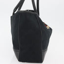 GUCCI GG Canvas Web Sherry Line Pretty Tote Bag Black Gold 163805 Auth 176182-5