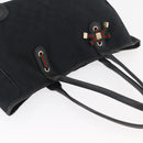GUCCI GG Canvas Web Sherry Line Pretty Tote Bag Black Gold 163805 Auth 176182-6