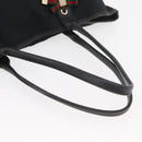 GUCCI GG Canvas Web Sherry Line Pretty Tote Bag Black Gold 163805 Auth 176182-7