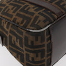FENDI Zucca Canvas Hand Bag Brown Black Auth 176183-15