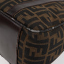 FENDI Zucca Canvas Hand Bag Brown Black Auth 176183-16