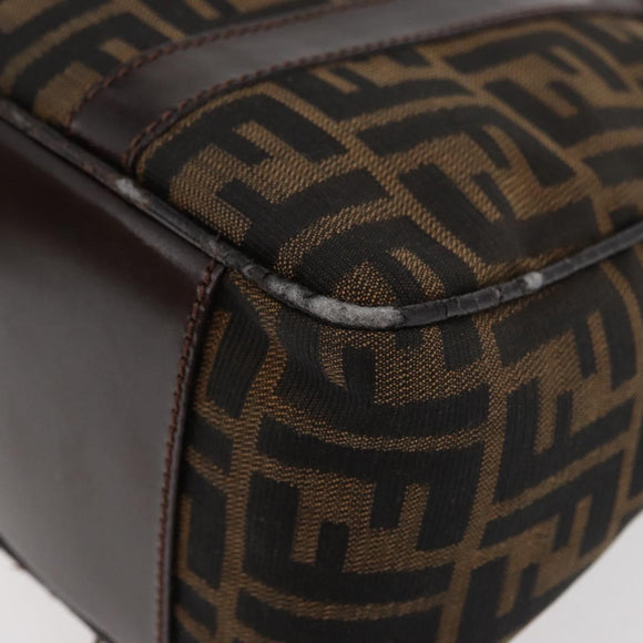 FENDI Zucca Canvas Hand Bag Brown Black Auth 176183