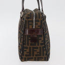 FENDI Zucca Canvas Hand Bag Brown Black Auth 176183-3