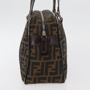 FENDI Zucca Canvas Hand Bag Brown Black Auth 176183-4