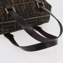 FENDI Zucca Canvas Hand Bag Brown Black Auth 176183-7