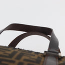 FENDI Zucca Canvas Hand Bag Brown Black Auth 176183-8