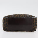 FENDI Zucca Canvas Hand Bag Brown Black Auth 176183-5