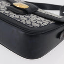 CELINE C Sulky Shoulder Bag Canvas Navy Gold Auth 176184A-14