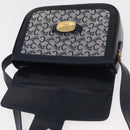 CELINE C Sulky Shoulder Bag Canvas Navy Gold Auth 176184A-10
