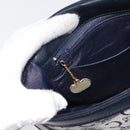 CELINE C Sulky Shoulder Bag Canvas Navy Gold Auth 176184A-21
