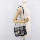 CELINE C Sulky Shoulder Bag Canvas Navy Gold Auth 176184A-23