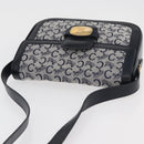 CELINE C Sulky Shoulder Bag Canvas Navy Gold Auth 176184A-6
