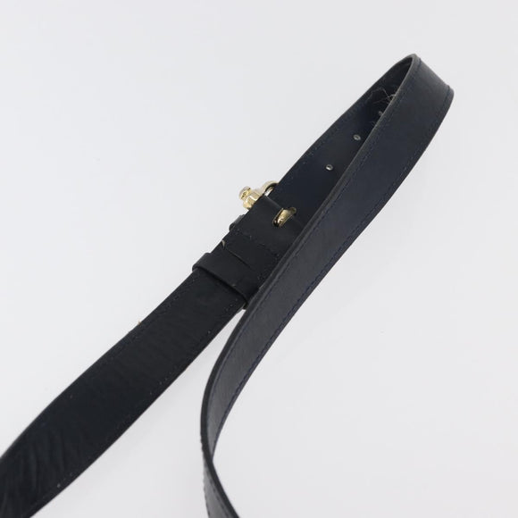 CELINE C Sulky Shoulder Bag Canvas Navy Gold Auth 176184A