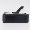 CELINE C Sulky Shoulder Bag Canvas Navy Gold Auth 176184A-5