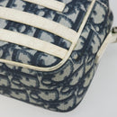 Christian Dior Trotter Canvas Shoulder Bag PVC Navy Silver Auth 176185-9