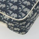Christian Dior Trotter Canvas Shoulder Bag PVC Navy Silver Auth 176185-16