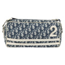 Christian Dior Trotter Canvas Shoulder Bag PVC Navy Silver Auth 176185-13