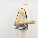 Christian Dior Trotter Canvas Shoulder Bag PVC Navy Silver Auth 176185-22