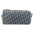 Christian Dior Trotter Canvas Shoulder Bag PVC Navy Silver Auth 176185-2