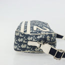 Christian Dior Trotter Canvas Shoulder Bag PVC Navy Silver Auth 176185-3