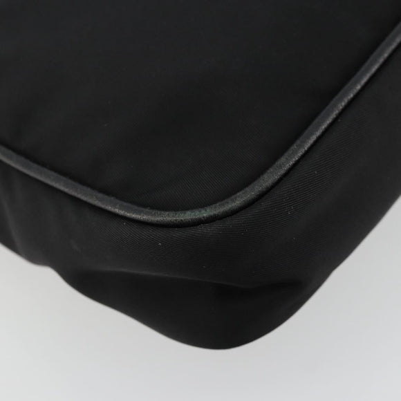 PRADA Shoulder Bag Nylon Black Gold Auth 176186A