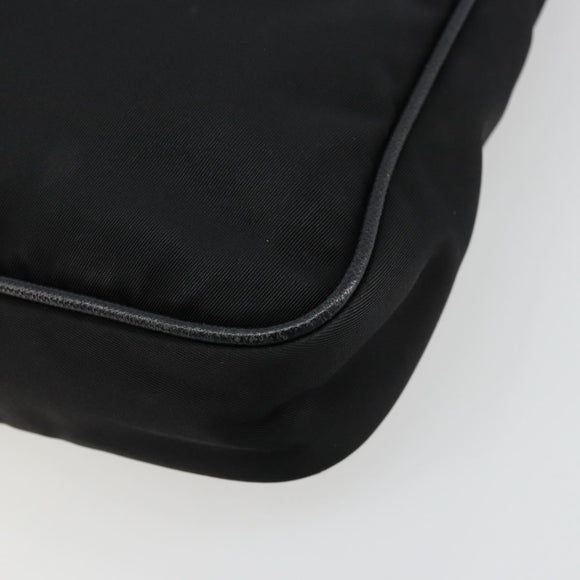 PRADA Shoulder Bag Nylon Black Gold Auth 176186A