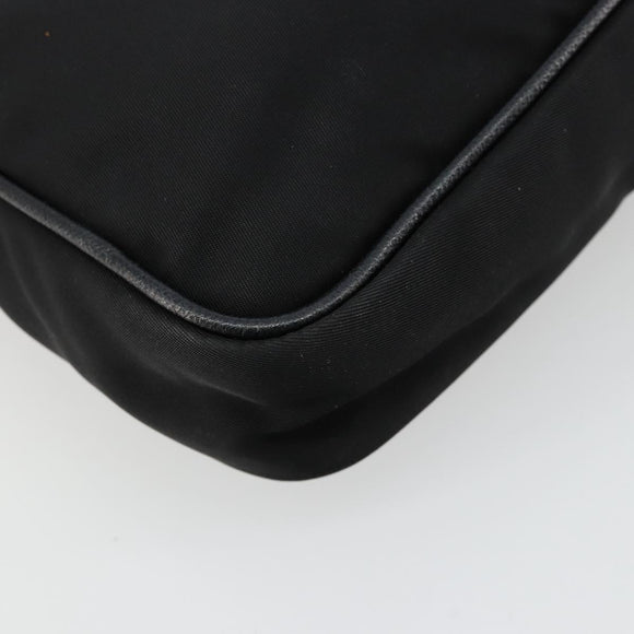 PRADA Shoulder Bag Nylon Black Gold Auth 176186A