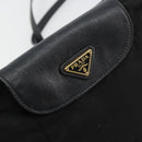 PRADA Shoulder Bag Nylon Black Gold Auth 176186A-17