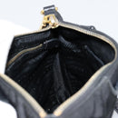PRADA Shoulder Bag Nylon Black Gold Auth 176186A-20