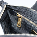 PRADA Shoulder Bag Nylon Black Gold Auth 176186A-22