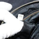 PRADA Shoulder Bag Nylon Black Gold Auth 176186A-12