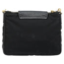 PRADA Shoulder Bag Nylon Black Gold Auth 176186A-2
