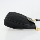 PRADA Shoulder Bag Nylon Black Gold Auth 176186A-3